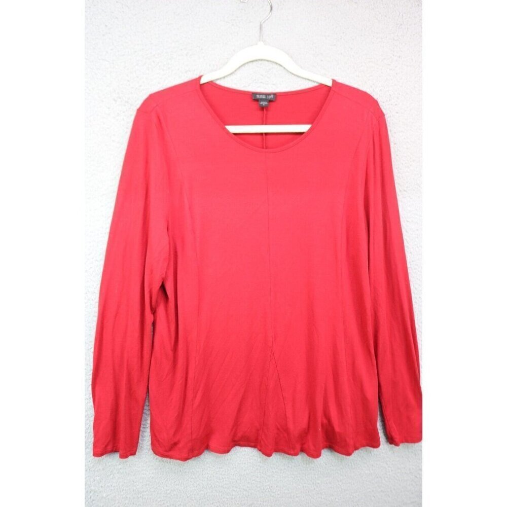 J.Jill Wearever Long Sleeve Red Tunic-Size Medium-Minimalist‎